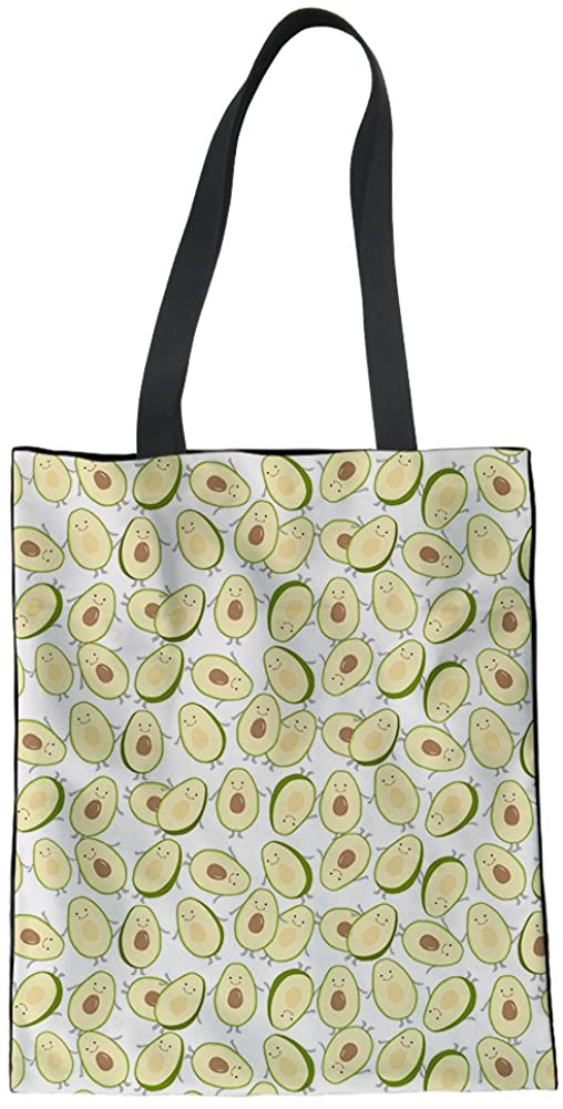 Price:$8.99    HUGS IDEA Cute Avocado Print Travel Shoulder Bag Shopping College Protable Tote Bag  Clothing