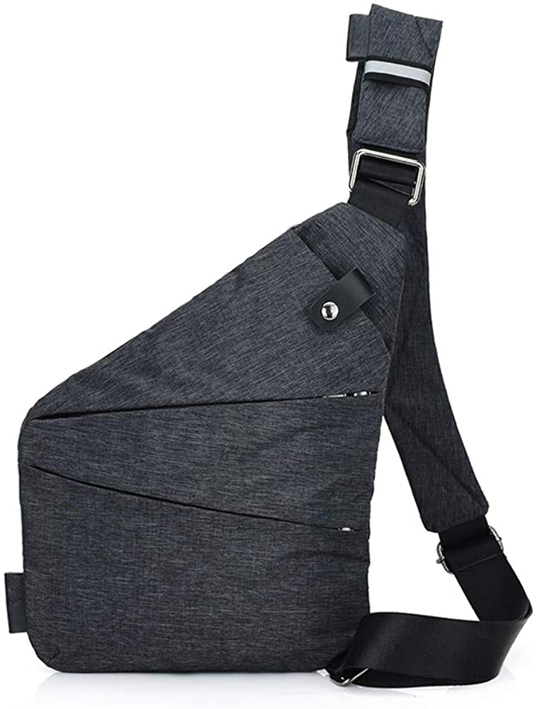 Price:$8.99   | Sling Bag Chest Crossbody Shoulder Bags Waterproof Anti Theft Gun Bag Lightweight Casual Daypack (Right Shoulder, Dark Grey) | Casual Daypacks