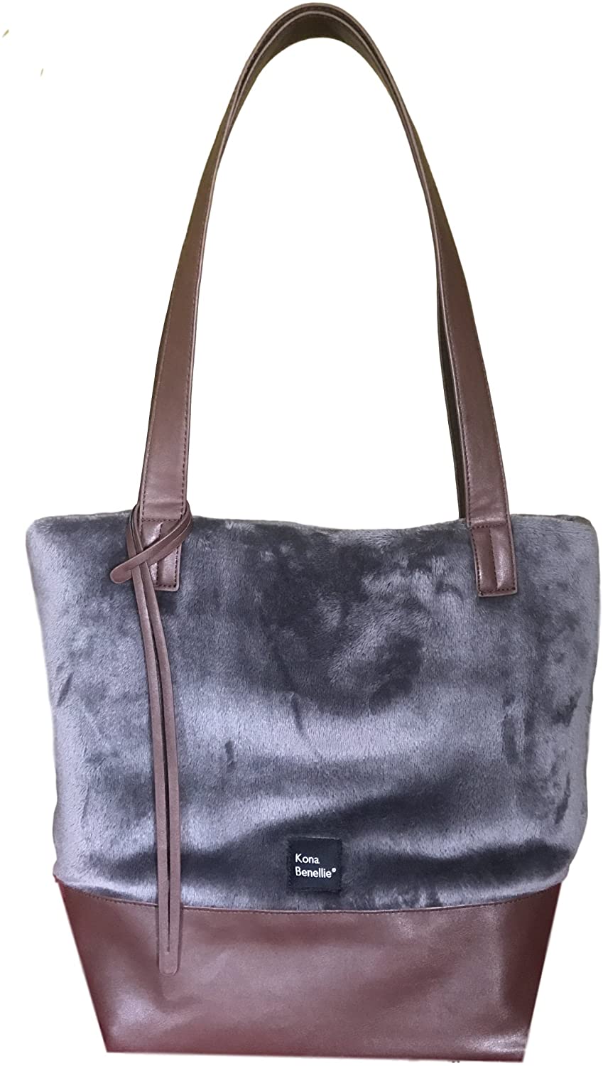 Price:$19.99    TOTE BAG by Kona Benellie THROWBEE COLLECTION handbag purse plush faux leather shoulder pocketbook casual  Clothing