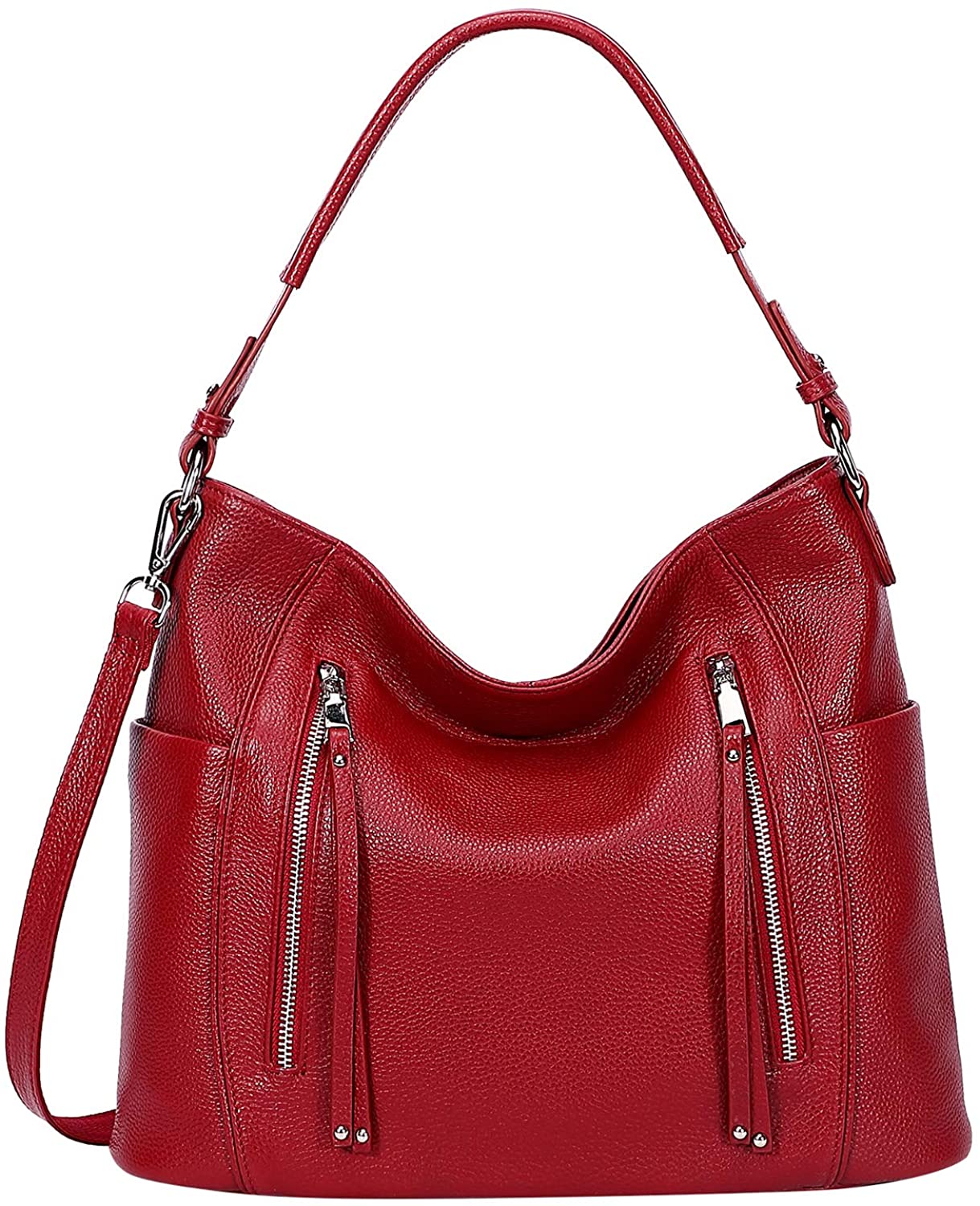 Price:$72.86    OVER EARTH Shoulder Hobo Bag for Women Leather Purses and Handbags Large Crossbody Bags(O128E Wine Red)  Clothing