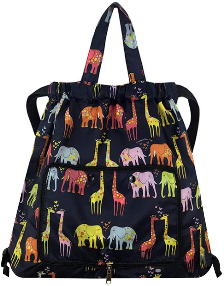 Price:$17.99    ZLMBAGUS Women Patterned Backpack Totes Shoulder Handbag Purse Foldable Drawstring Gym Bag Pattern-03  Clothing