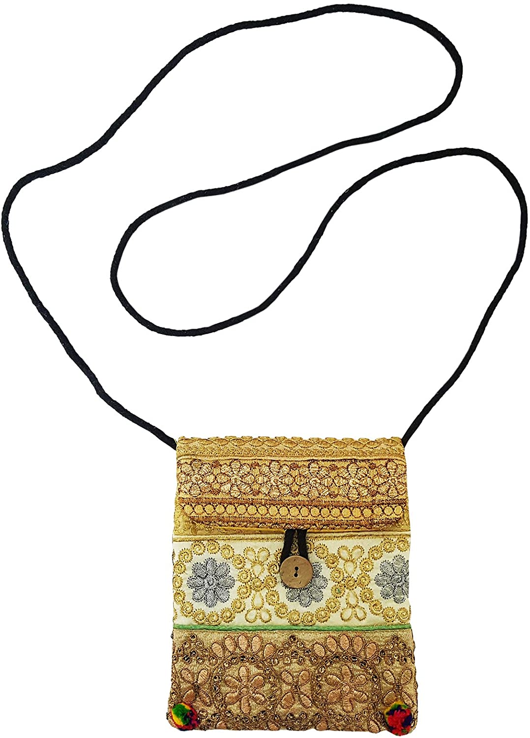 Price:$12.00 Mehrunnisa Multi Colour Patchwork Side Sling Small Bag For Girls (BAG1758)  Handbags   