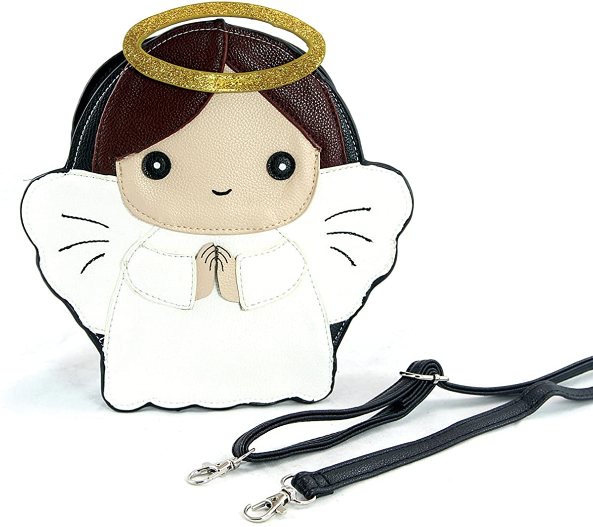 Price:$25.99 Sleepyville Critters - Angel with Halo Crossbody Bag in Vinyl Material  Handbags   