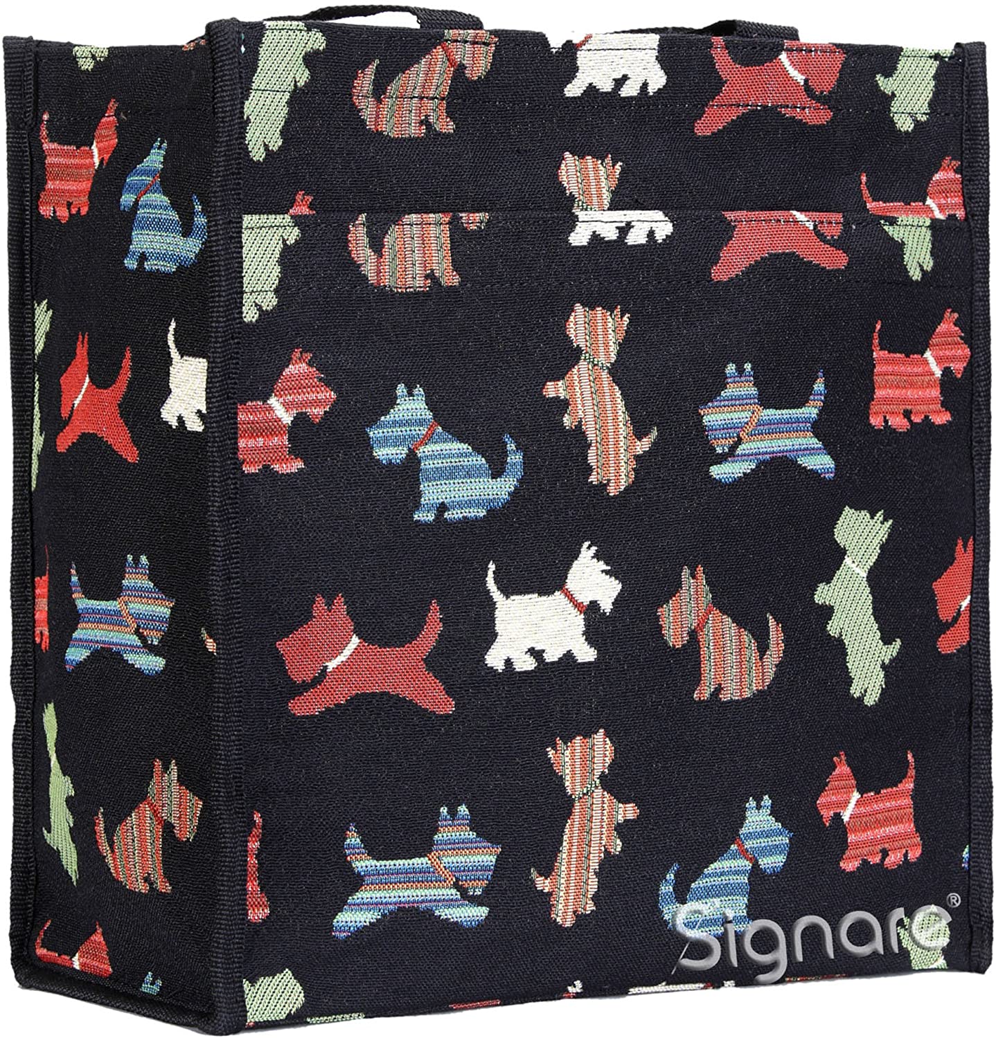 Price:$23.99    Signare Tapestry Shoulder Bag Shopping Bag for Women with Playful Puppy Design (SHOP-SCOT)  Clothing
