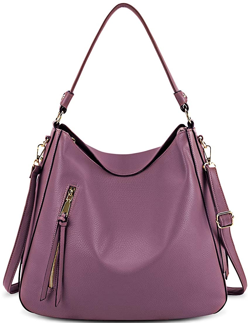 Price:$35.86    Hobo Handbags for Women Large Waterproof Leather Purses Ladies Tote Satchel Purse Shoulder Bag,Purple  Clothing