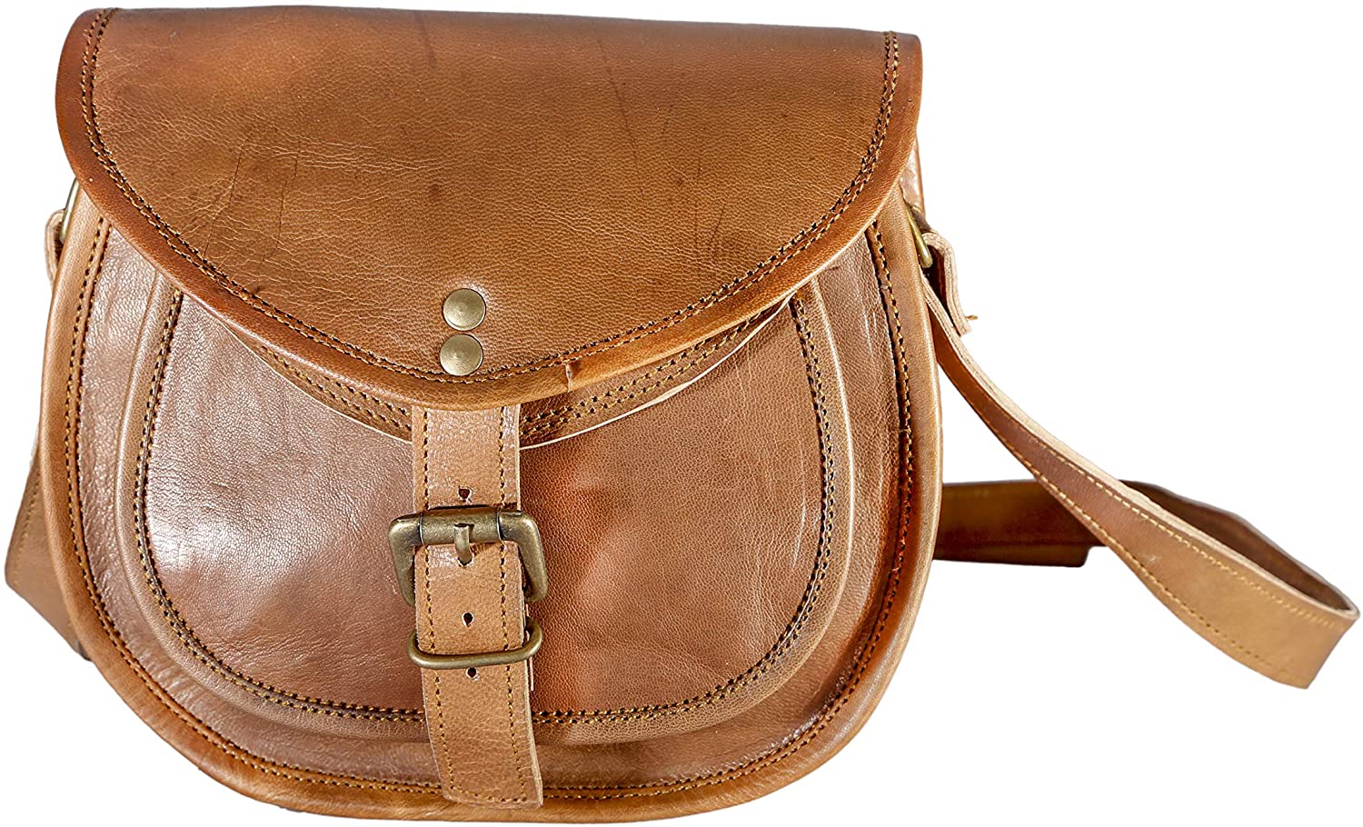 Price:$41.00 Leather Prime Handmade Shoulder Cross Body Satchel Bag Vintage Style Ladies Tote Travelling Purse with Adjustable Strap  Handbags   