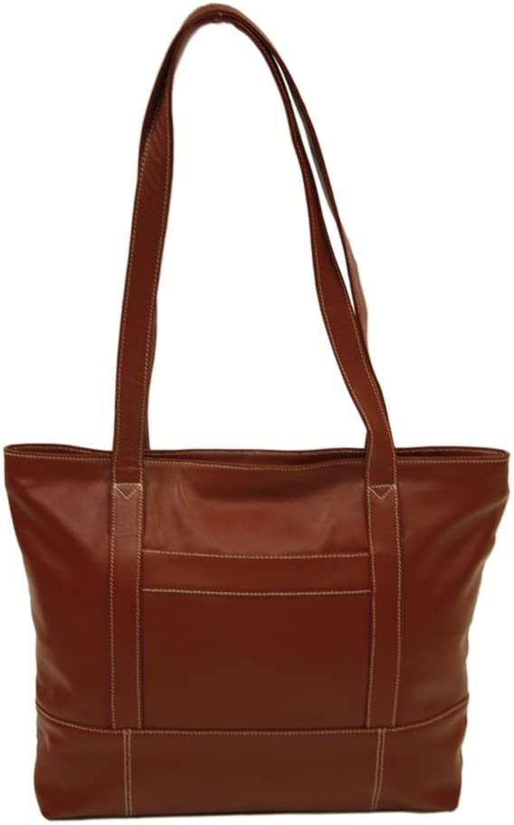 Price:$94.85    Piel Leather Top-Zip Tote, Red, One Size  Piel Leather  Clothing