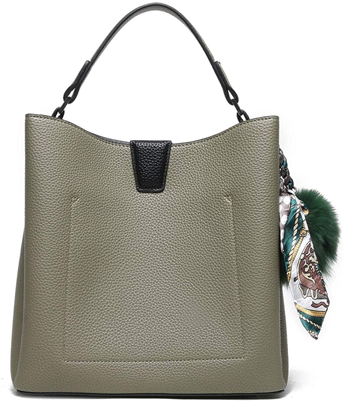 Price:$45.00    Hand Bag, Stylish Small Tote, with charm item, MS3502 (Olive)  Clothing
