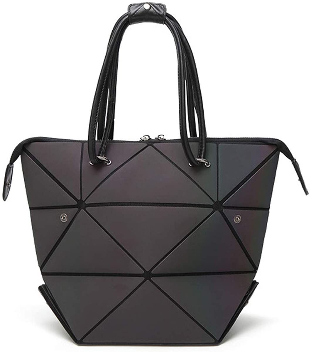 Price:$32.99    Gogoxm Geometric Luminous Purse Tote Bag Holographic Backpack Top-Handle Shoulder Handbags Messenger Bag  Clothing