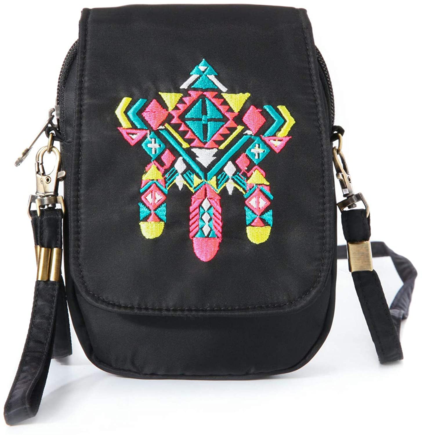 Price:$10.99 seeknfind Owl and Indian Embroidered Mini Bag Mini Shoulder Bag Crossbody Cellphone Bags for Women Girls (Indian)  Handbags   