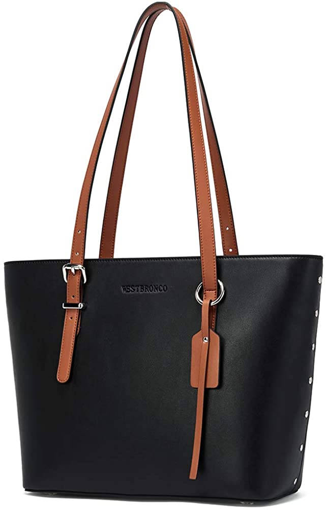 Price:$44.88    WESTBRONCO Women Leather Handbags Purses Designer Tote Shoulder Bag Top Handle Bag for Daily Work Travel  Clothing