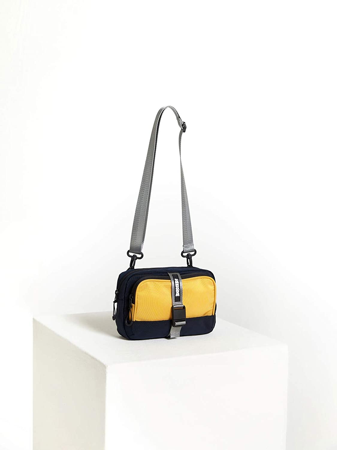 Price:$59.99    REFRAME Puzzle Mini Bag with 2 Colors in one, customisation Series, Navy Khaki Yellow, Crossbody Bag for Travel Leisure Jogging Cycling Hiking Climbing Camping Daily and Passport Purse Mini Bag  Clothing