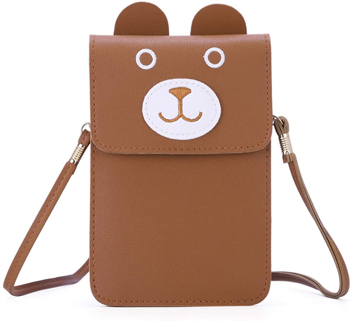 Price:$10.99 Women Tan Cell Phone Purse PU Leather Small Crossbody Bag Smartphone Wallet Bags with Shoulder Strap  Handbags   
