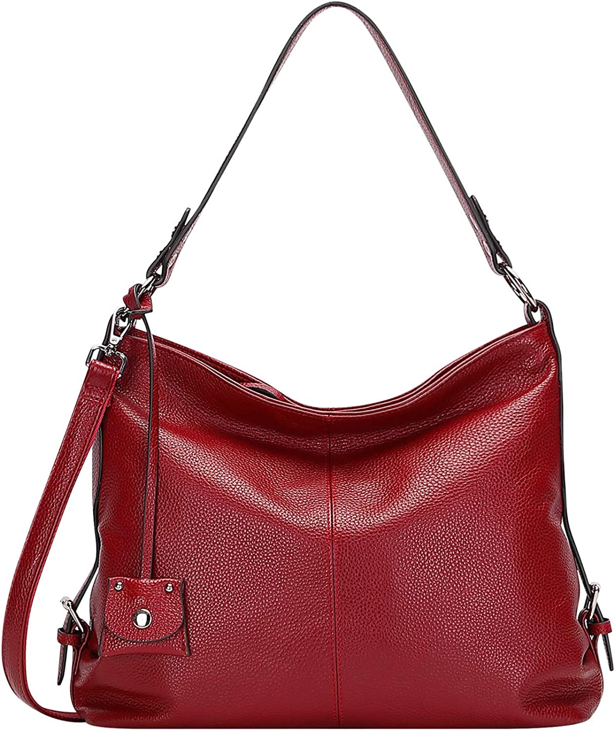 Price:$69.78    OVER EARTH Hobo Bags for Women Soft Leather Purses and Handbags Ladies Shoulder Crossbody Bag(O149E Wine Red)  Clothing
