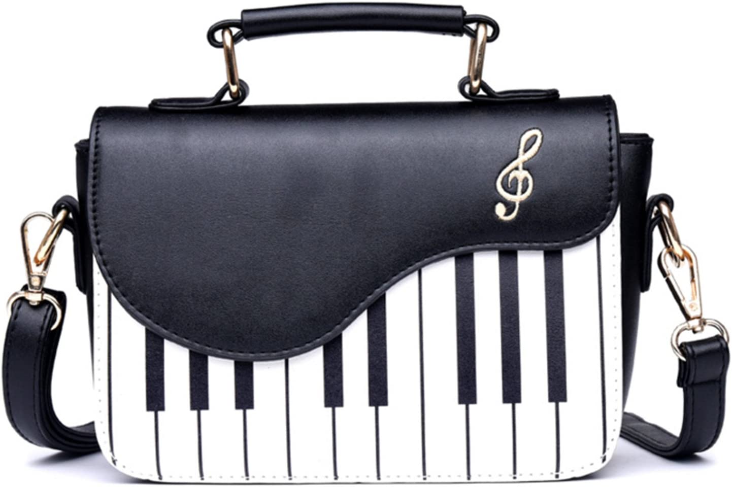 Price:$18.88    Skyseen Piano Music Notes PU Leather Shoulder Tote Bag Purse Crossbody Handbag for Women Girls  Clothing