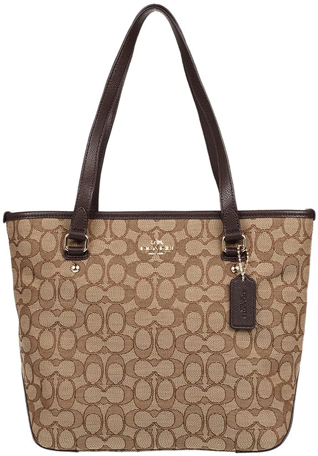 Price:$185.00    Coach Outline Signature Zip Top Tote Shoulder Bag  Clothing