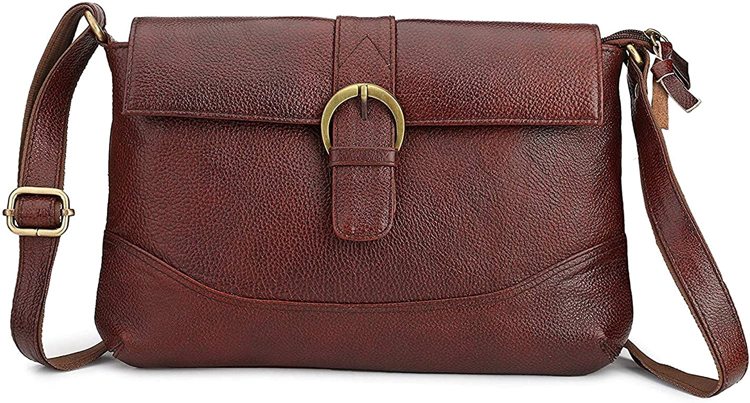 Price:$34.99 CARRY ME Handmade Small Body Leather Hand Bag Shoulder Crossbody Purse for Travel.(Dark Brown)  Handbags   
