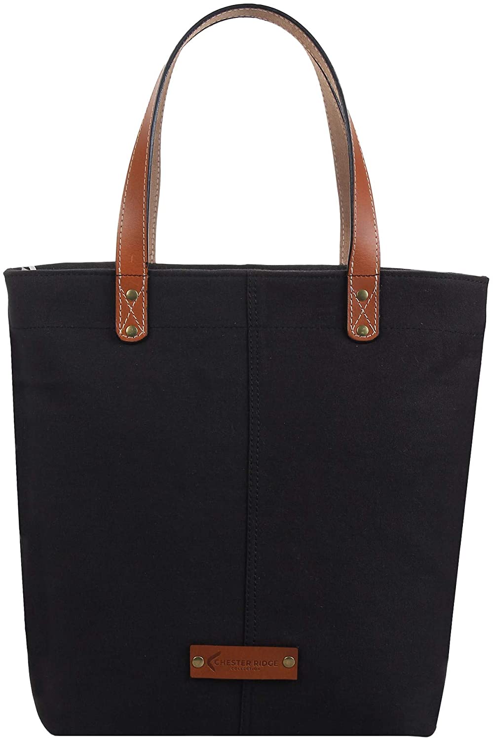 Price:$22.00    Handcrafted 100% Pure Top Grain Leather Trim Water Resistant Canvas Tote Bag for Work Travel School (Handbag, Charcoal)  Clothing
