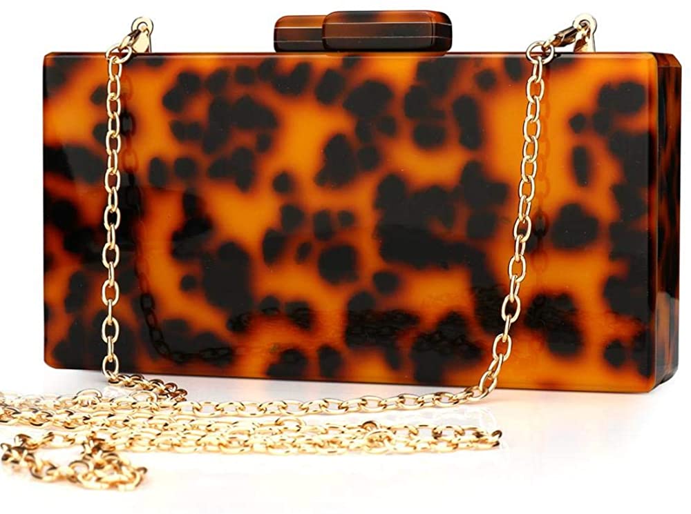 Price:$0.00    Clutch Purse forWomen Crossbody Shoulder Handbags Evening Bag Leopard Pattern  Clothing