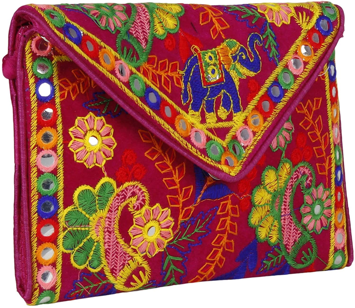 Price:$8.99 Elephant Sling Bag, Foldover Clutch, Hand Bag, Shoulder Bag & Cross Body Bag for Women & Girls (Pink Color)  Handbags   