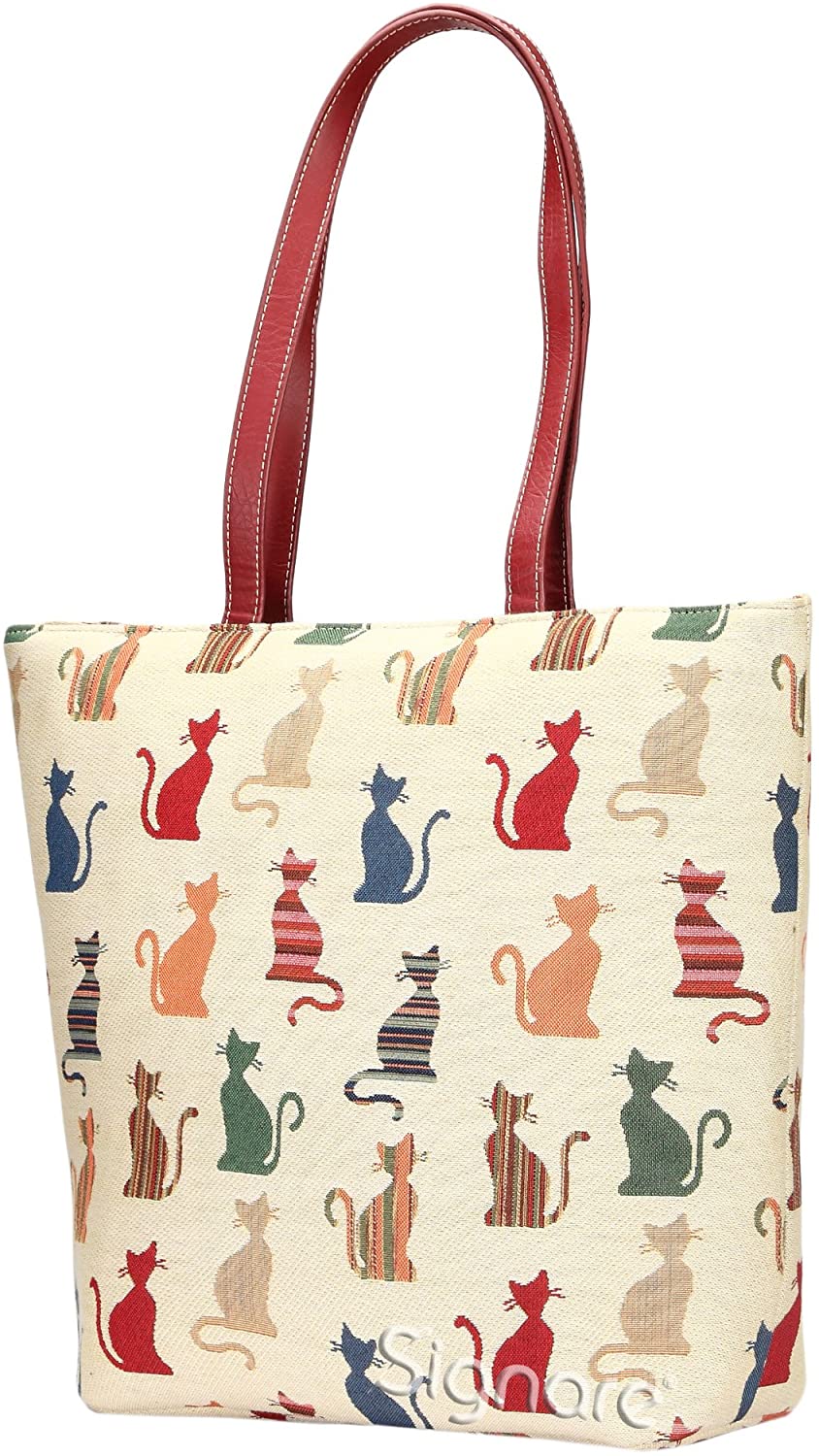 Price:$37.99    Signare Tapestry Shoulder Bag Tote Bag for Women with Cheeky Cat Design (SHOU-CHEKY)  Clothing