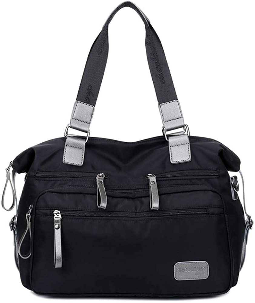 Price:$31.79    Waterproof Nylon Shoulder Bag Travel Work Tote Bag (black)  Clothing