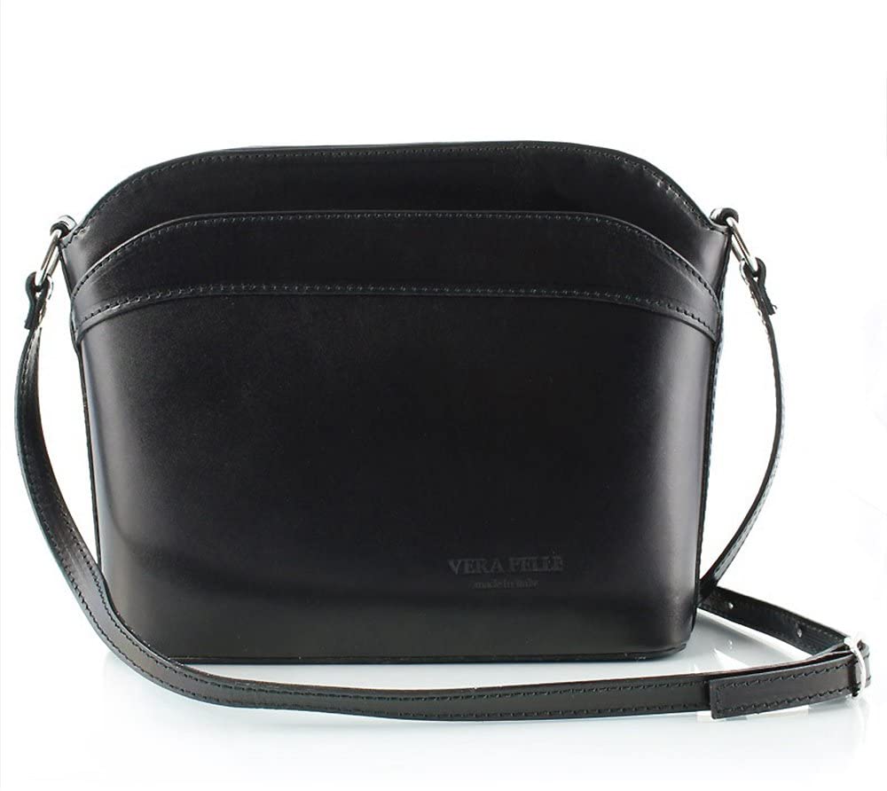 Price:$49.95    Ann Tarry Casual Elegance Genuine Leather Rigid Shoulder Crossbody Bag Made in Italy (Black)  Clothing