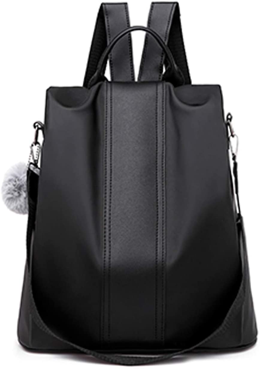 Price:$29.99    Fuaisi Fashion Women Backpack Nylon Waterproof Anti-theft Outdoor Casual Leather Shoulder Bag Handbag Purse (Nylon Black)  Clothing