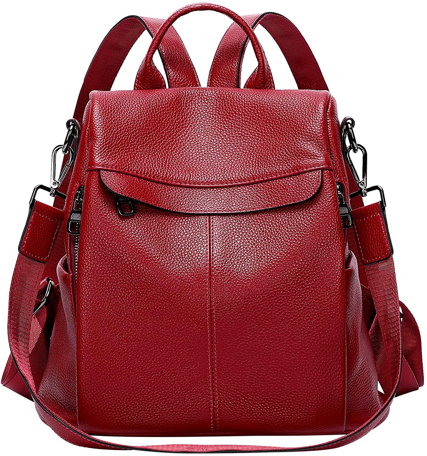 Price:$66.89    ALTOSY Genuine Leather Backpack for Women Convertible Anti theft Backpack Purse Shoulder Bag （S93 Wine Red）  Clothing