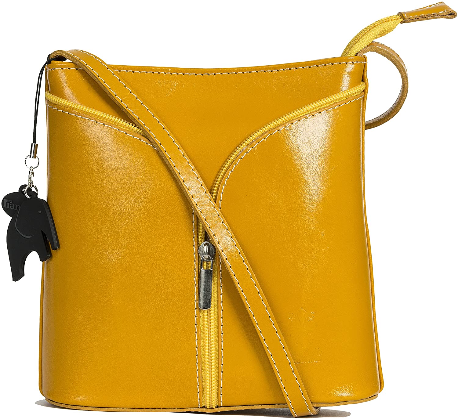 Price:$45.00 Womens Small Mini Genuine Italian Leather Cross-Body Shoulder Bag Handbag with z (Without Charm) - Medium Taupe  Handbags   