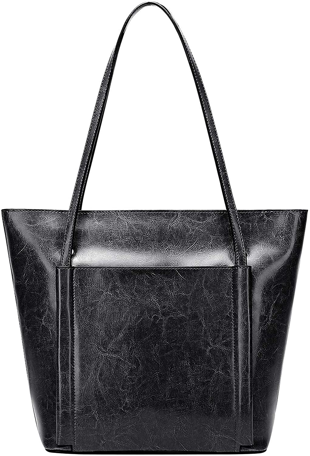Price:$57.68    OVER EARTH Women Vintage Leather Tote Bag Shoulder Handbags Large Capacity Purses(O1079E Black)  Clothing
