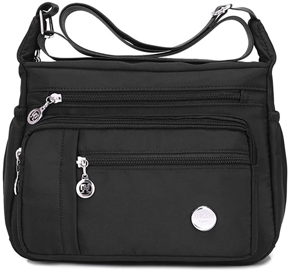Price:$17.99    Crossbody Bag for Women, Multi Pocket Waterproof Lightweight Nylon Purse Shoulder Bag  Clothing