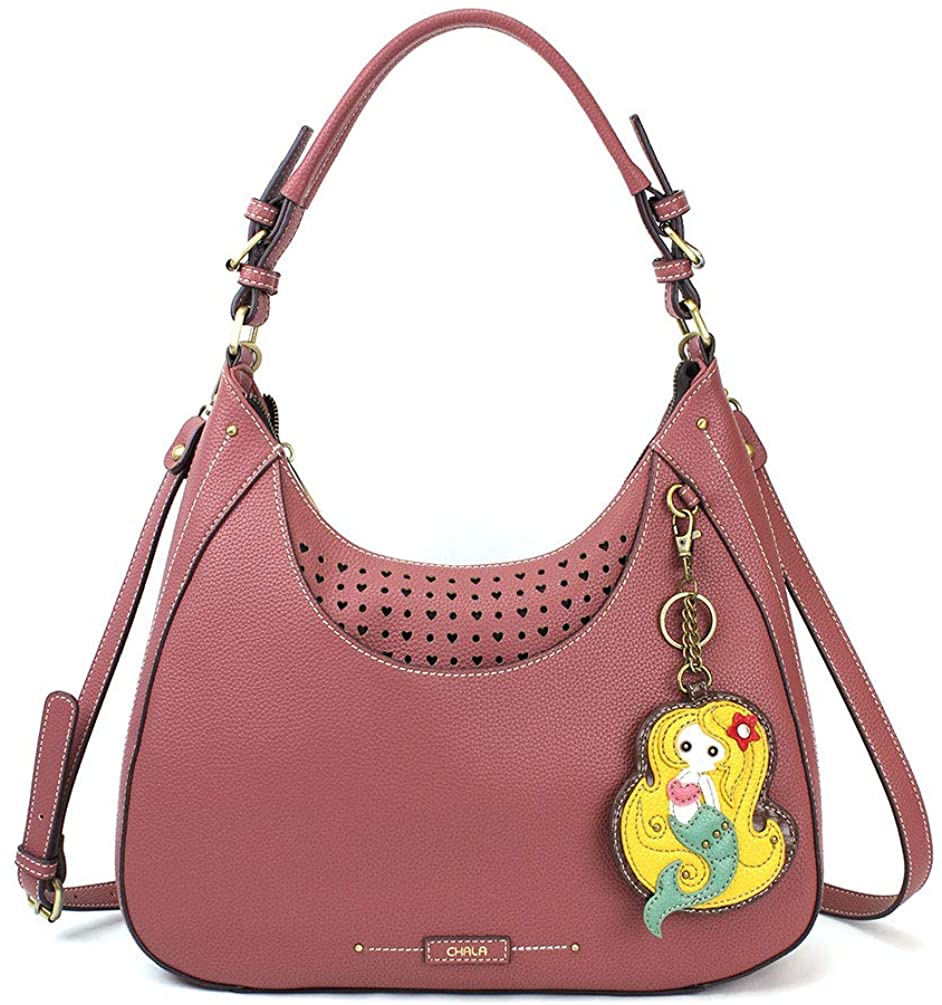 Price:$66.50    Chala Sweet Tote Hobo Crossbody Purse"Mermaid" - Rose  Clothing