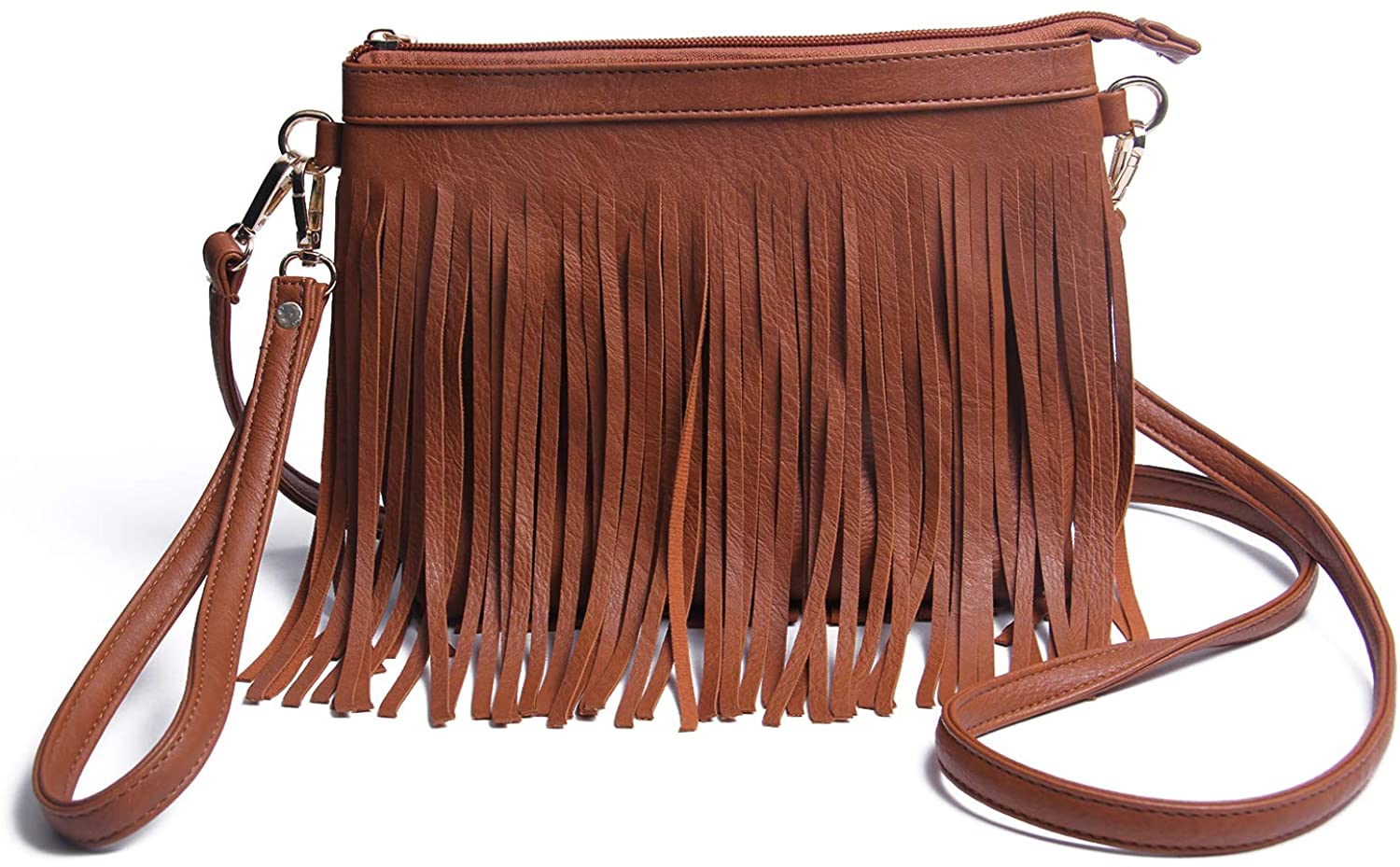 Price:$18.89 LUI SUI Womens Small Fringe Tassel Crossbody Bag Vintage Shoulder Handbag Purse with Wrist Strap  Handbags   