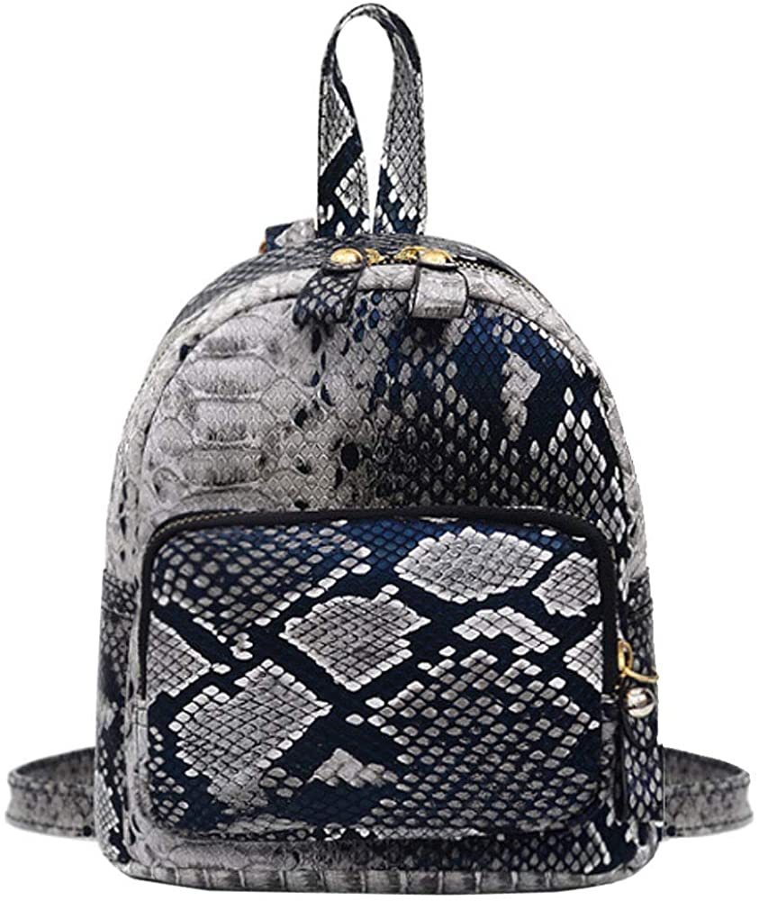 Price:$21.30    ZLMBAGUS Girls Mini Backpack Satchel Bags Fashion Snakeskin Pattern Shoulder Bag Daypack Purse Black  Clothing