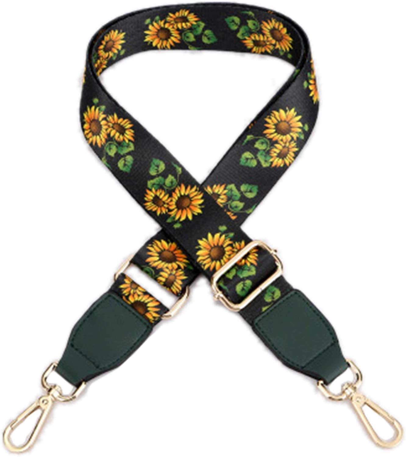 Price:$9.99 Beacone Sun Flower Wide Purse Strap Adjustable Replacement Crossbody Handbag Shoulder Bag Strap (Green)  Handbags   