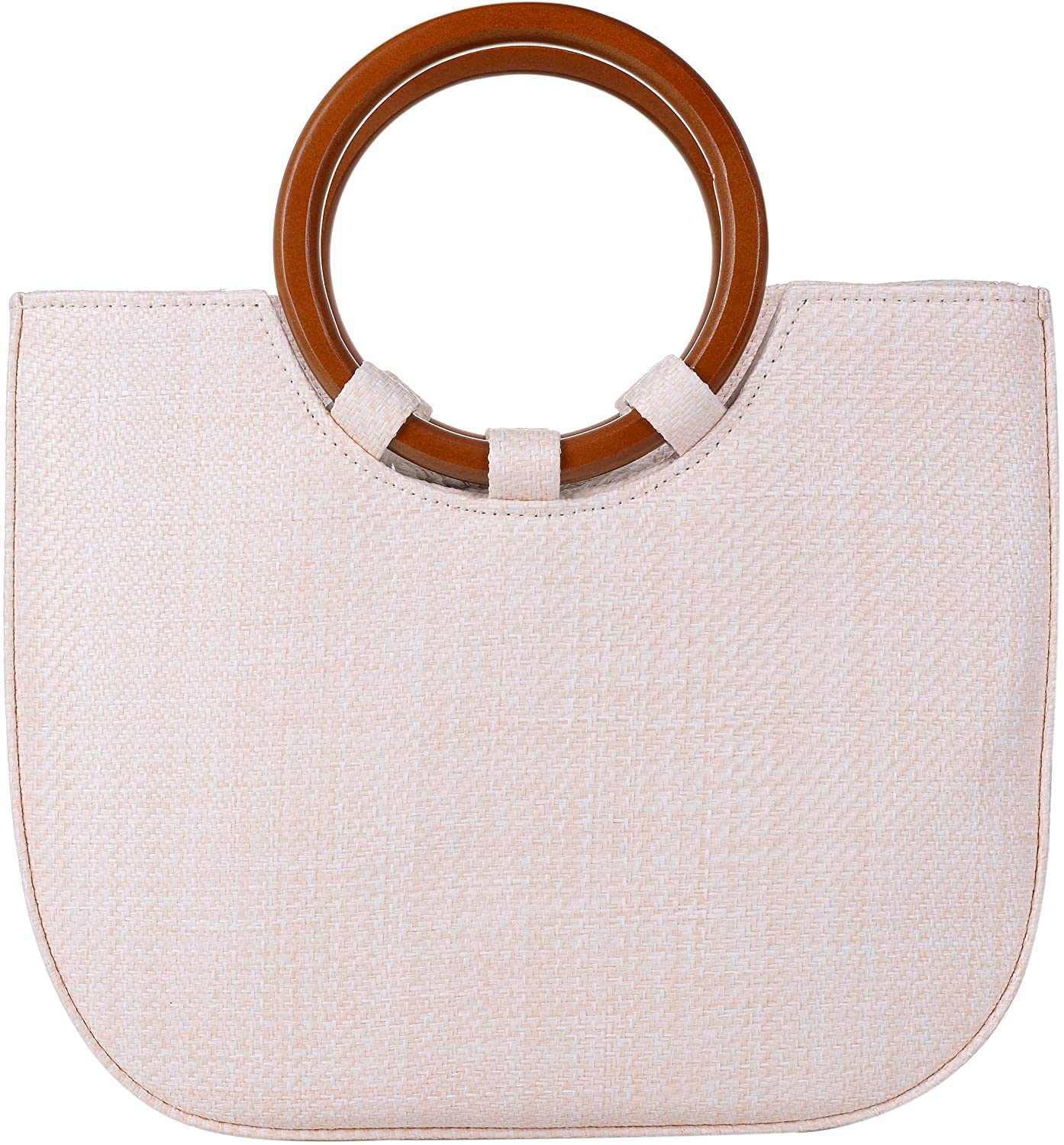 Price:$31.99    QZUnique Womens Summer Beach Straw Handbag Casual Satchel Straw Bag Top Handle Tote Shoulder Handbag  Clothing