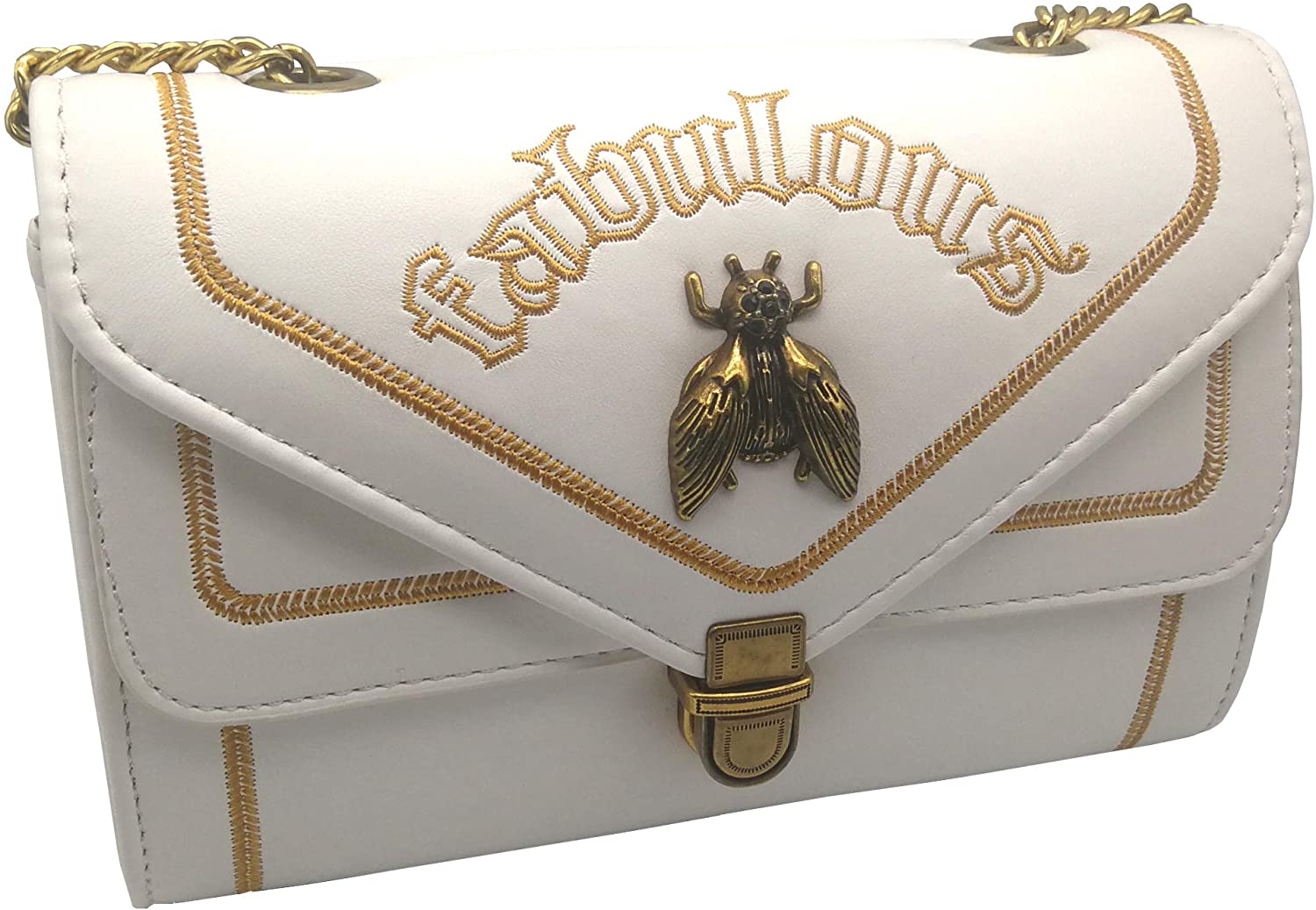 Price:$19.99 Fashciaga Women's Small Honeybee Wallet Purse Handbag Shoulder Crossbody Bag (White)  Handbags   