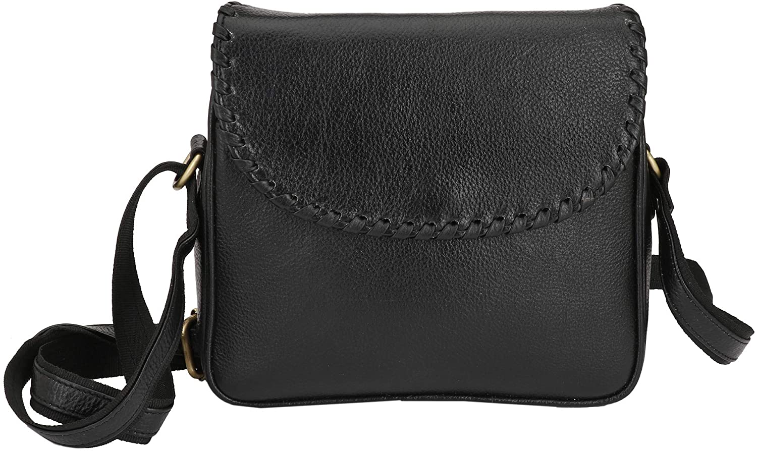 Price:$29.99    CARRY ME Handmade Black Small Body Leather Hand Bag Shoulder Crossbody Purse for Men And Women  Clothing