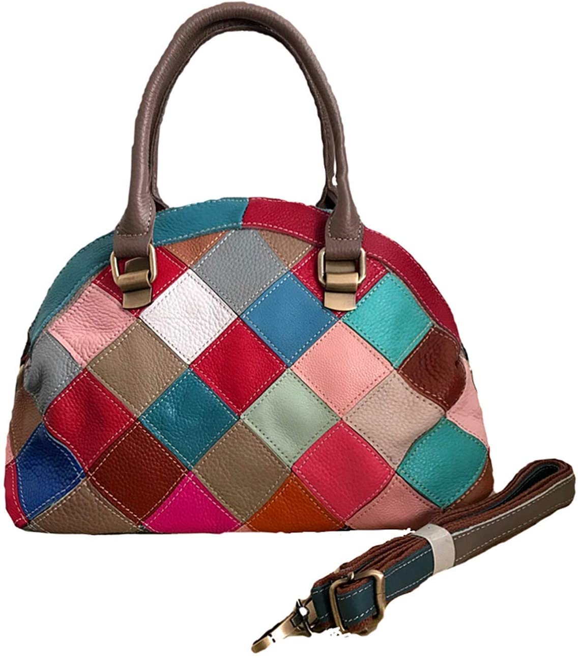 Price:$30.69    Downupdown Patchwork Leather Handbags Multi-Color Shoulder Bag  Clothing