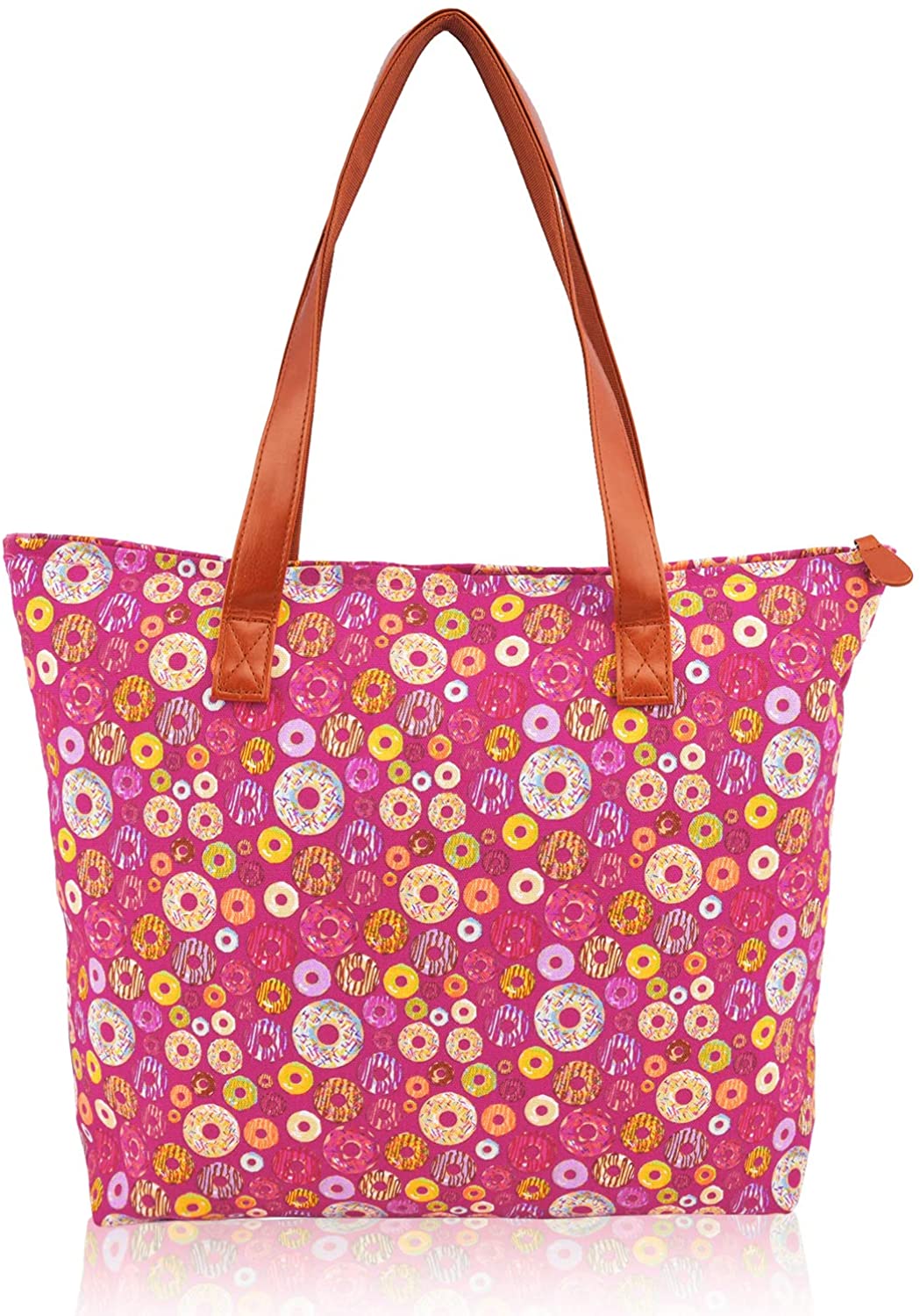 Price:$9.79    DEMOMENT Canvas Tote Bag Multi Pockets Large Shoulder Bag for Women,Teacher,Nurse,Soccer Mom,Water Resistance Wipe Clean(Pink)  Clothing