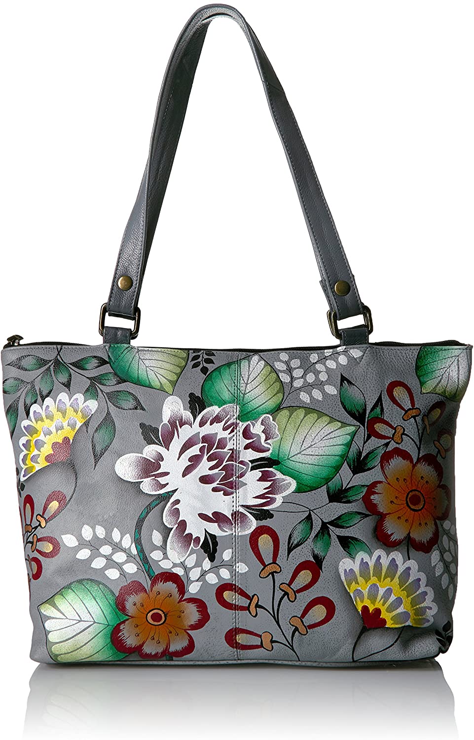 Price:$122.05    Anna by Anuschka Women's Genuine Leather Large Classic Tote | Hand Painted Original Artwork | Garden of Eden  Clothing