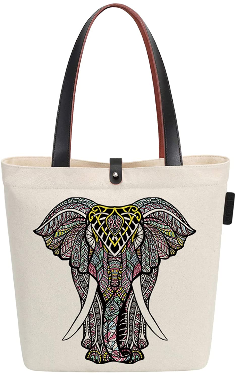 Price:$18.96    So'each Women's Animal Elephant Graphic Canvas Handbag Tote Shoulder Bag  Clothing