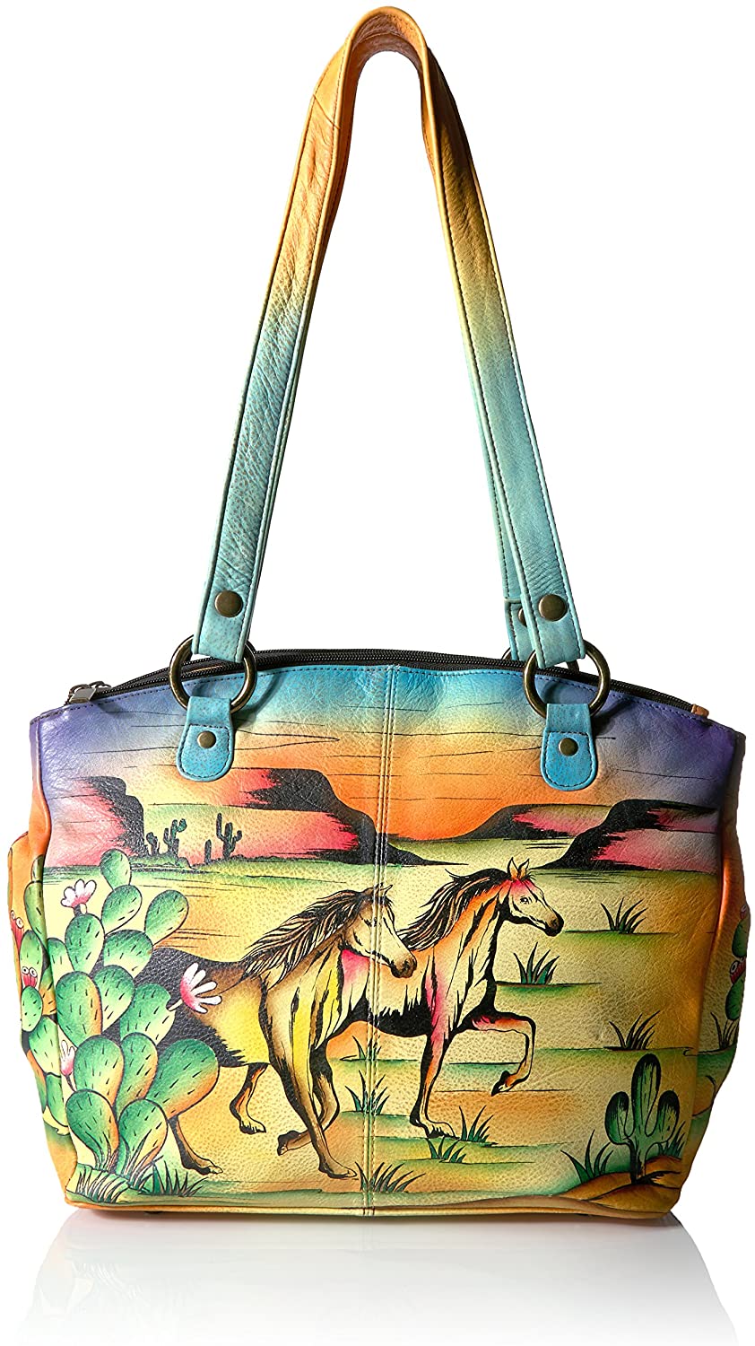 Price:$249.00    Anna by Anuschka Women's Genuine Leather Triple Compartment Convertible Tote | Zip-Top Organizer | Arizona Mustang  Clothing