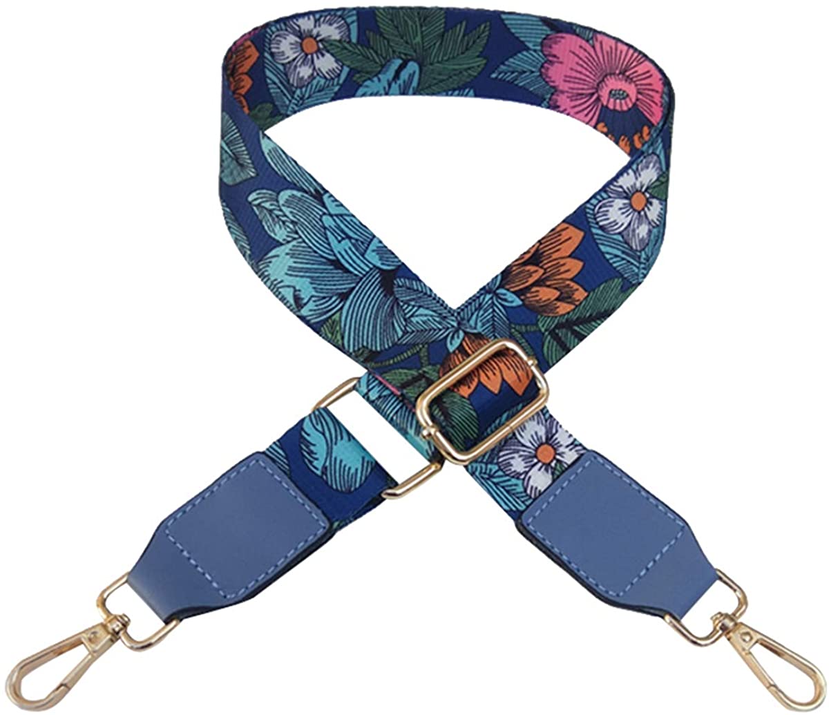 Price:$10.99 Beacone Flower Purse Strap Replacement Adjustable Crossbody Shoulder Bag Handbag Strap Belt (Blue Big Flower Light Blue)  Handbags   