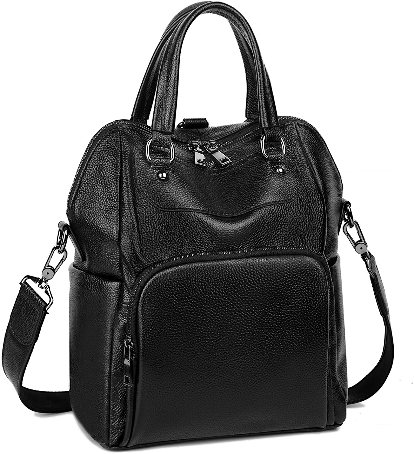Price:$62.99    Leather Backpack for Women Purse Convertible Ladies Rucksack Crossbody Shoulder Bag From YALUXE  Clothing