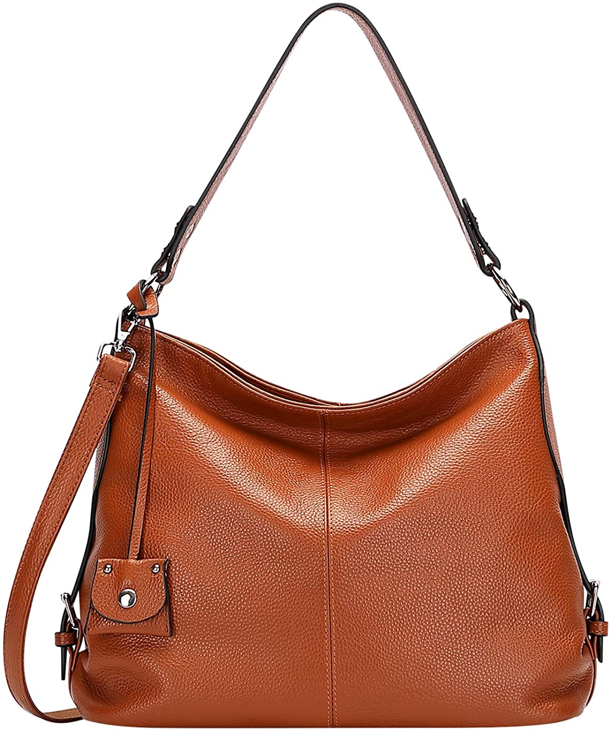 Price:$69.78    OVER EARTH Hobo Bags for Women Soft Leather Purses and Handbags Ladies Shoulder Crossbody Bag(O149E Brown)  Clothing