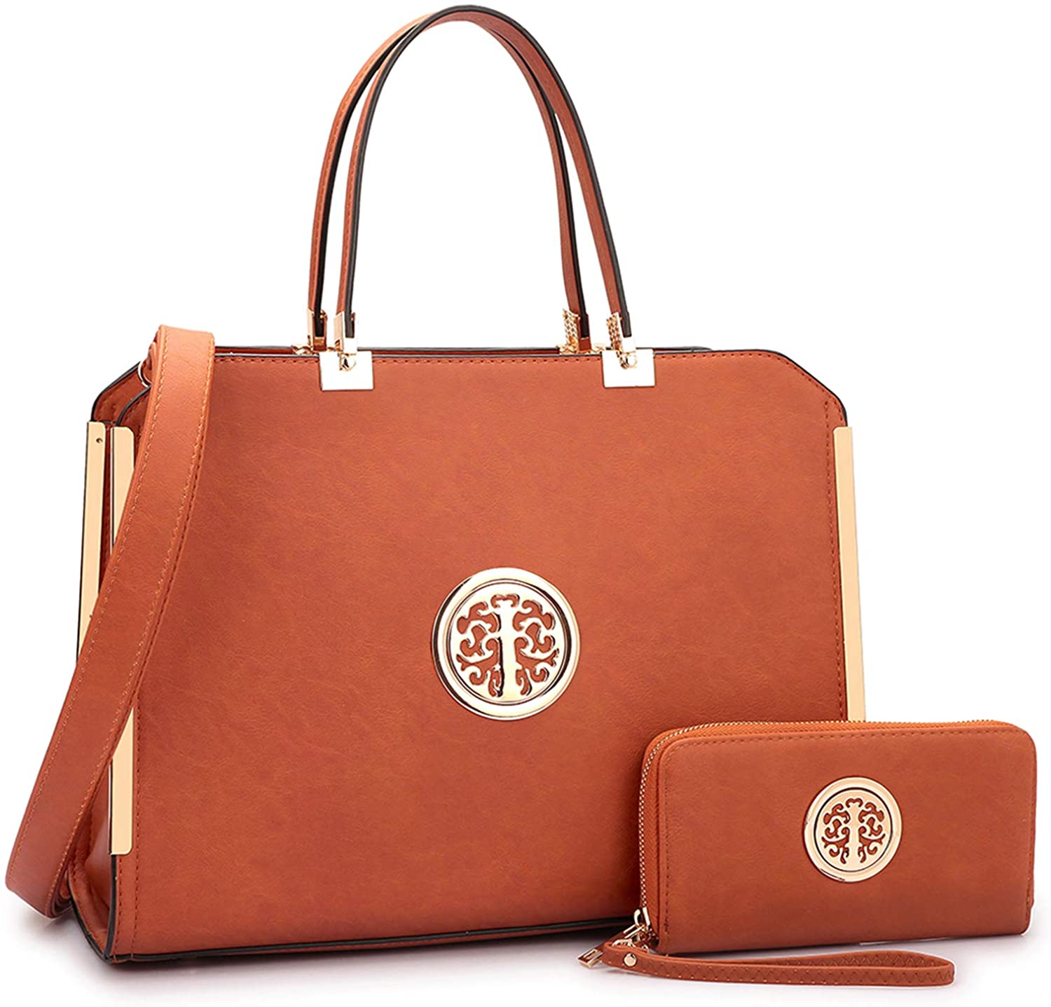 Price:$39.99 Women Designer Handbags Tote Bag Satchel Handbag Shoulder Bags Tote Purse Wallet Set, 02-6900-Brown  Handbags   