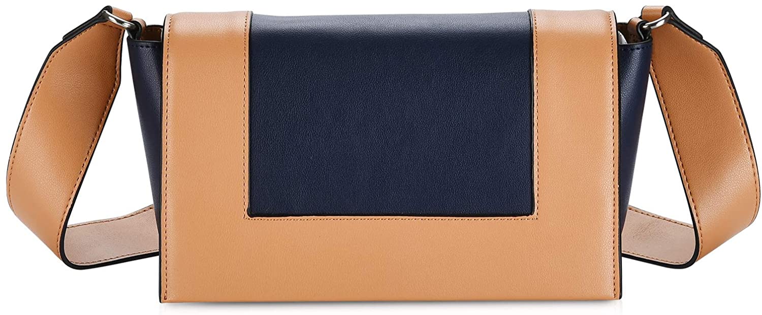 Price:$39.99 Frame women's single shoulder bag, small bag, mixed leather handbag, fashionable cross-body bag, bag for women (brown)  Handbags   