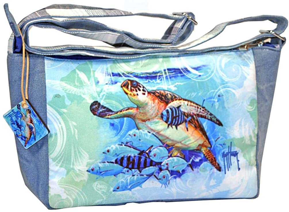 Price:$28.96    Guy Harvey Blue Sea Turtle Cross Body Shoulder Bag  Clothing